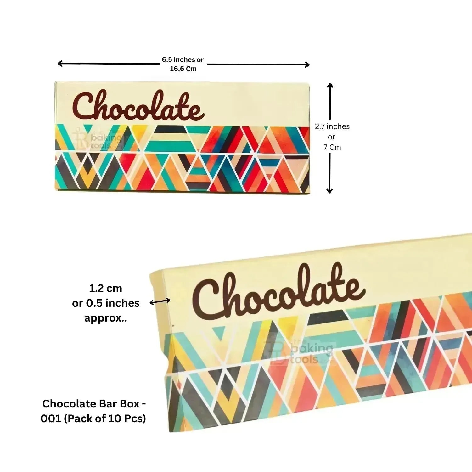 Chocolate Bar Box - 001 (Pack of 10 Pcs) - (1635 B) - thebakingtools.com